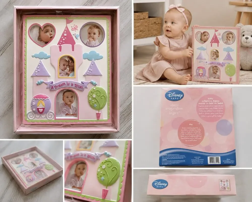 Disney Baby “A Dream Is a Wish” Princess Castle Baby Milestone Photo Frame